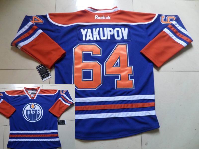nhl Edmonton Oilers #64 YAKUPOV blue